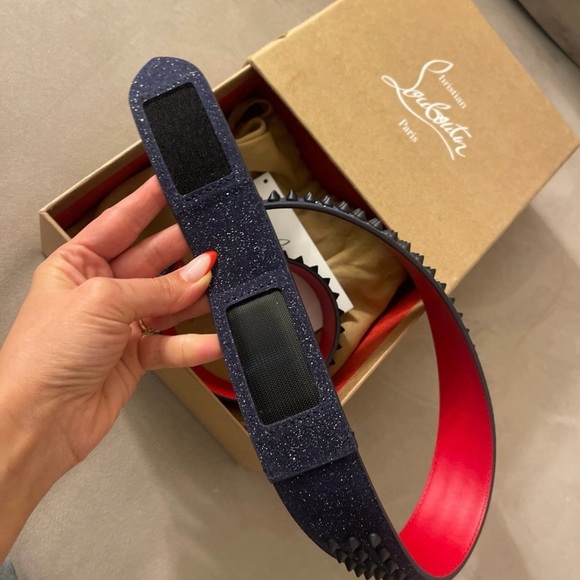 Christian Louboutin Loubi Spike glitter Belt UNISEX - Picture 4 of 9
